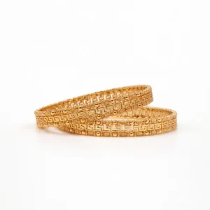 Classic Geometric Gold Plated Bangles